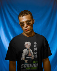 Sanemi Wind Hashira Black Oversized T Shirt