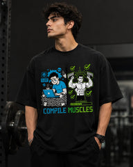 Compile Muscles – Oversized Programmer & Gym T-Shirt
