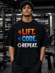Lift. Code. Repeat. – Oversized T-Shirt