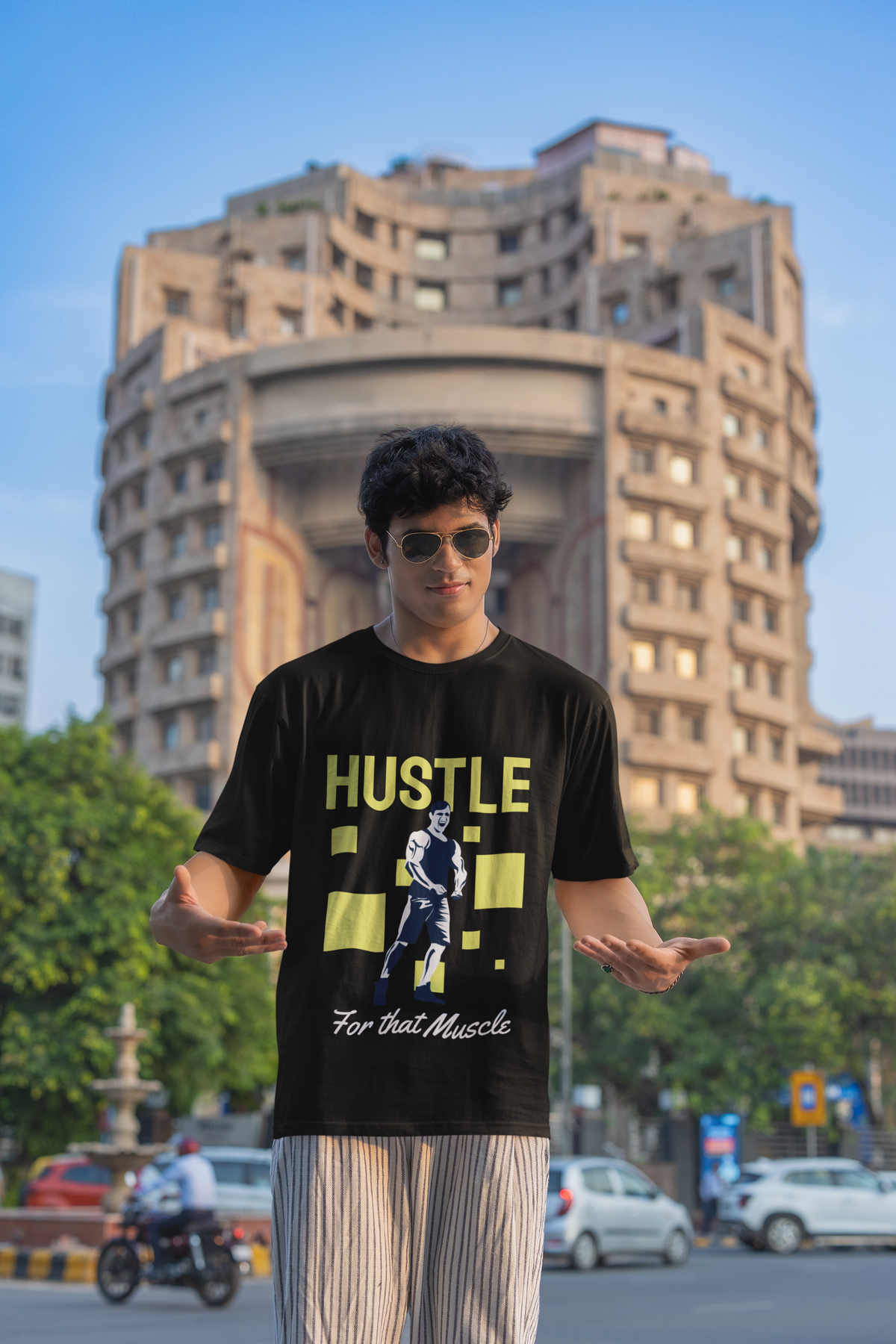 HUSTLE Cotton Printed T-Shirt – “For That Muscle” Edition