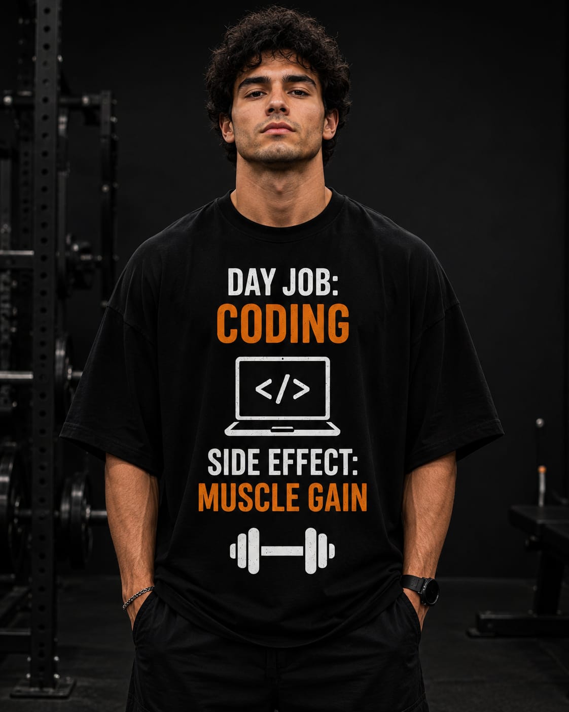 Day Job: Coding, Side Effect: Muscle Gain T-Shirt