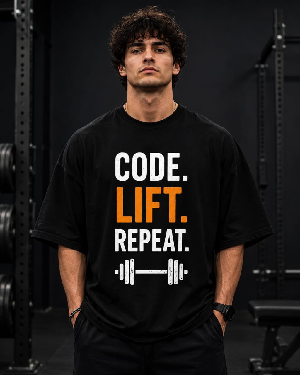 CODE. LIFT. REPEAT. – Unisex Gym Tee